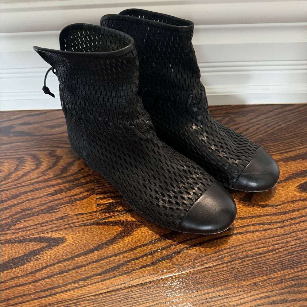 Authentic Chanel black ankle boots. Size 38